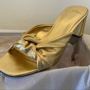 J Crew Gold Sandals NEW/IN BOX